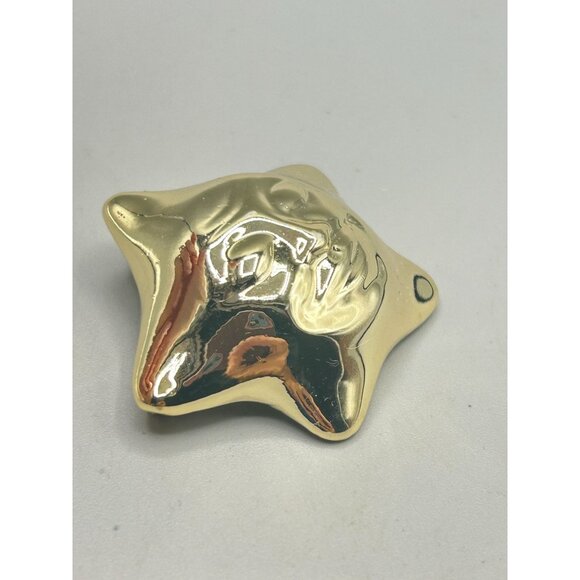 Vintage Signed AJC Gold Tone Smiling Sun Brooch Pin Whimsical Celestial Jewelry - Picture 4 of 7